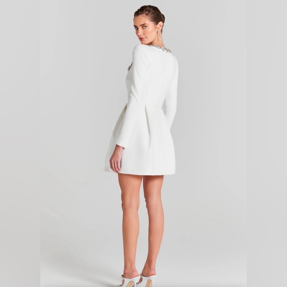 NADINE MERABI Kimberly Rhinestone Mini Dress, Size 12 US - Picture 3 of 9